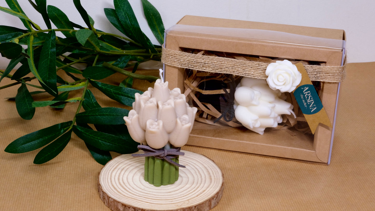 Tulip flower scented candle