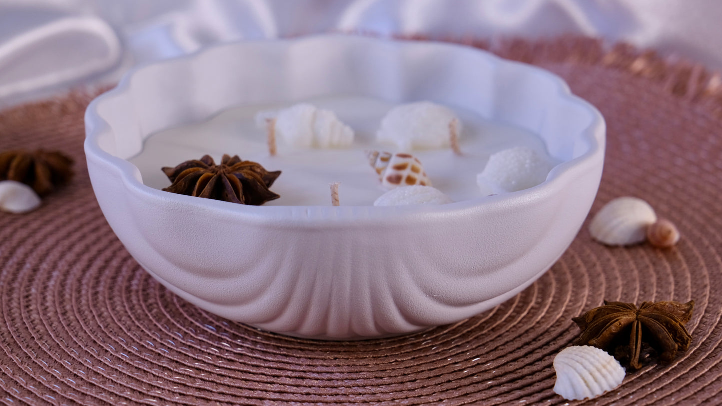 White shell candle