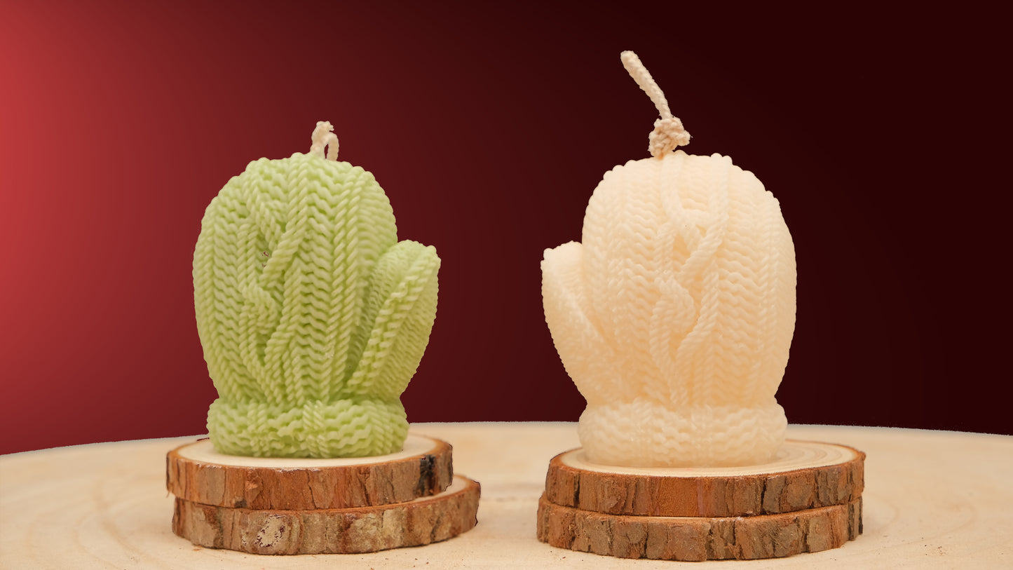 Knitted Mitten Candles